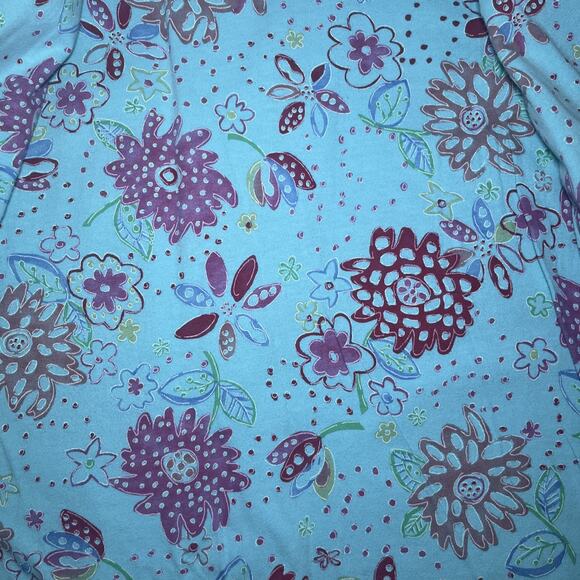 Fresh Produce Vest Womens XL Light Blue Corduroy Full Zip Floral Lined **READ** - Picture 4 of 11